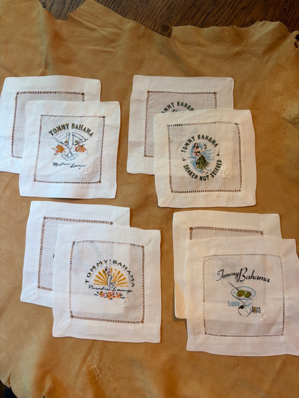 Vintage Tommy Bahama Linen Cocktail Napkins